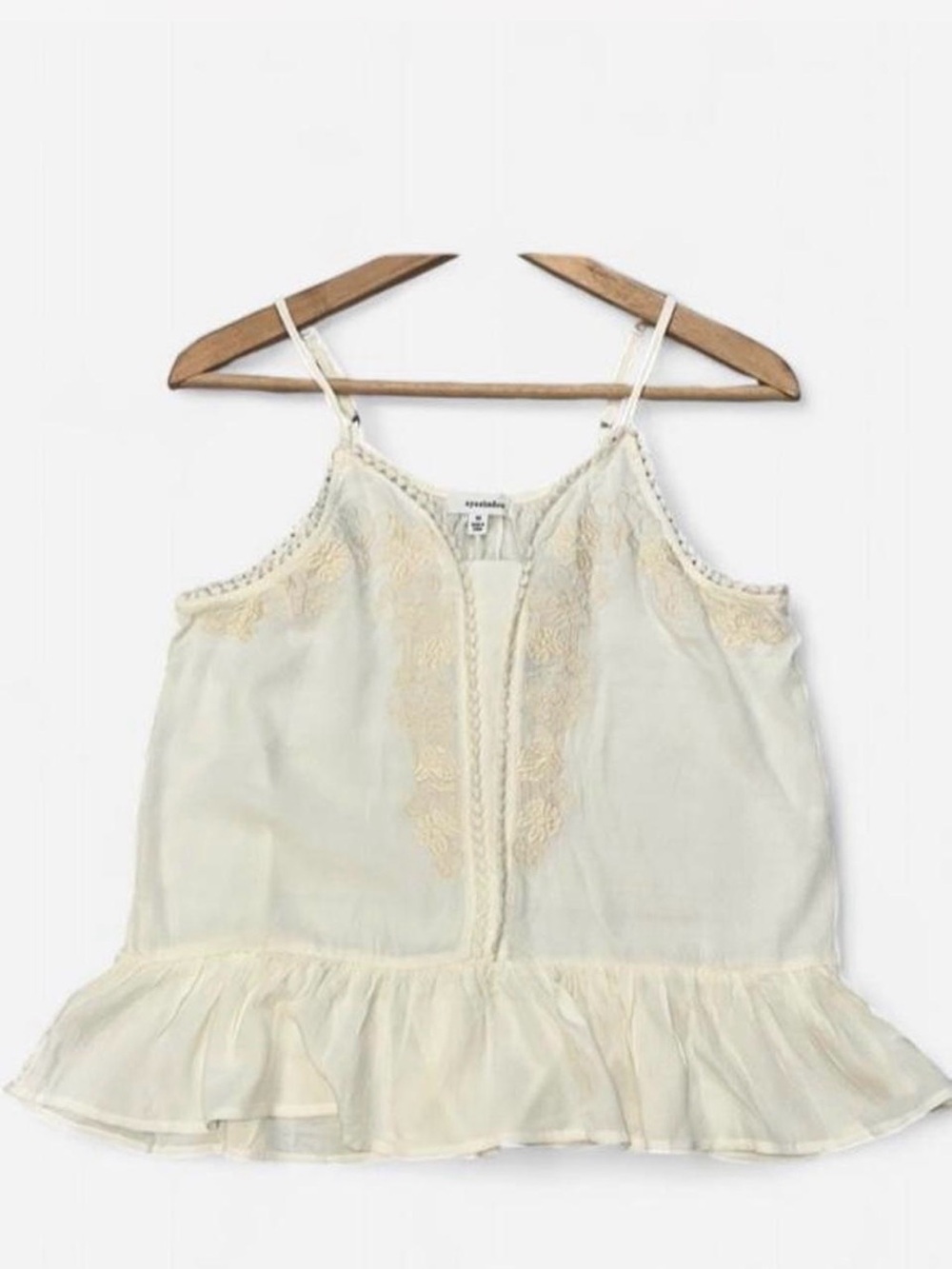 Eyeshadow Cream Lace-Trim Ruffle Cami